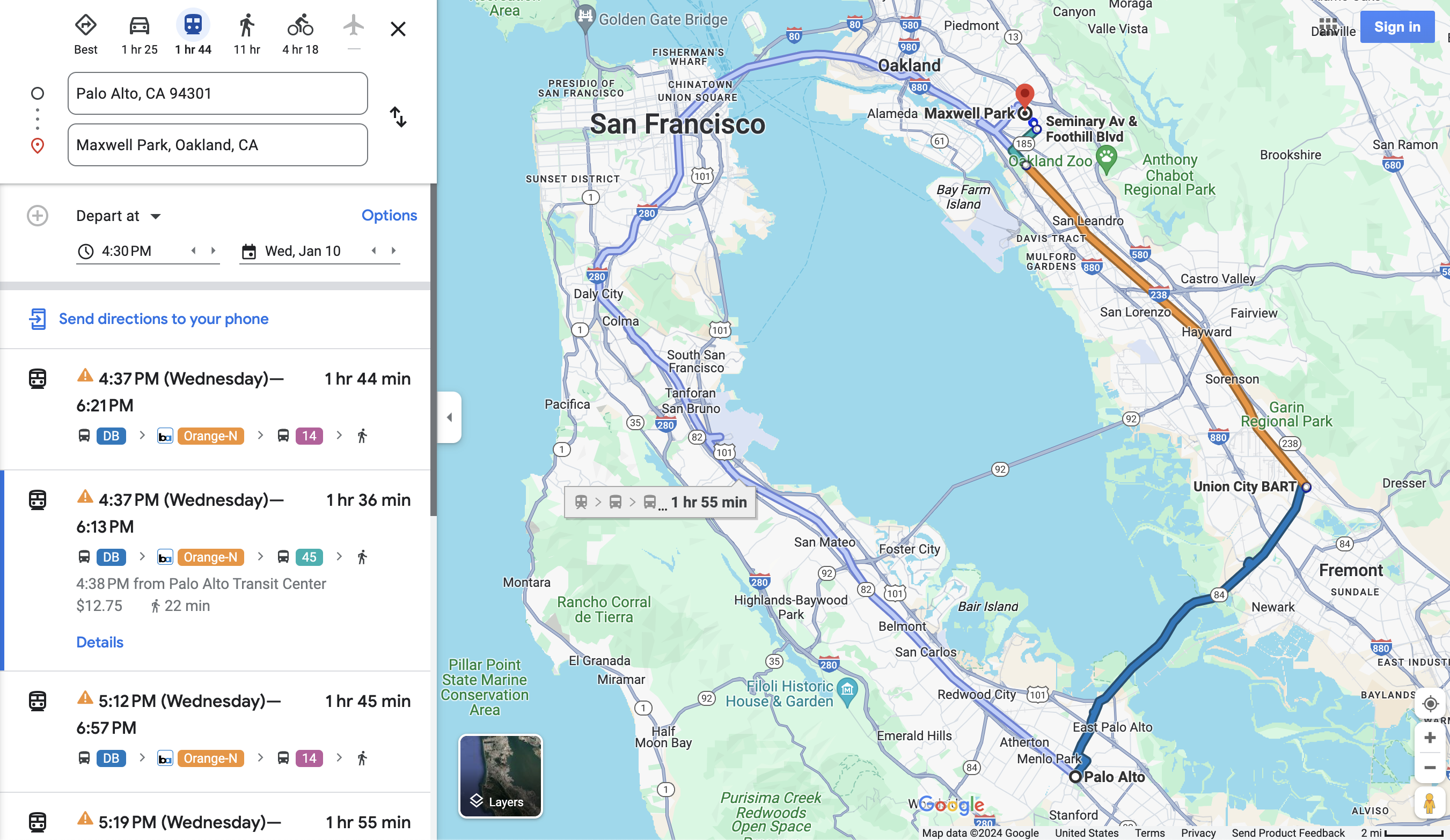 Weekday Google Maps screenshot